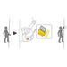 Petzl ASAP LOCK Fall arrester diagram showing the lock function. The integrated locking function allows the user to immobilise the device in order to reduce the potential fall distance.