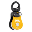 Yellow Petzl Spin L1 Pulley - Very high efficiency single pulley with swivel