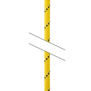 A break in Petzl Parallel 10.5mm rope showing it is possible to order a rope of
a specified custom length.