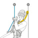 Illustration keeping the rope at a distance.
The Petzl ASAP’SORBER allows the rope to be kept at a distance, to protect it during certain work phases.
