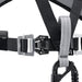 Petzl Chest Air Rescue Harness Close up to highlight product feature donning and removing the harness is quick and easy, even with thick clothing. with the Fast LT buckles at the chest.