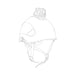 Illustration showing the Helmet Adapt  adhesive plate can be placed on top of the helmet, maintaining the ability to tilt the headlamp.