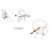 Illustration of The FLIP&FIT system which allows the headband to be positioned
low on the head, providing an excellent fit. The system allows the headband size to be easily adjusted by an instructor or
user.