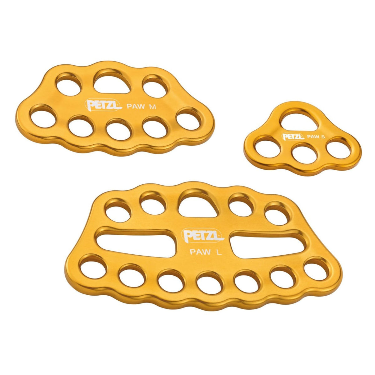 Petzl Yellow Rigging Plates in three sizes:  S, M and L 