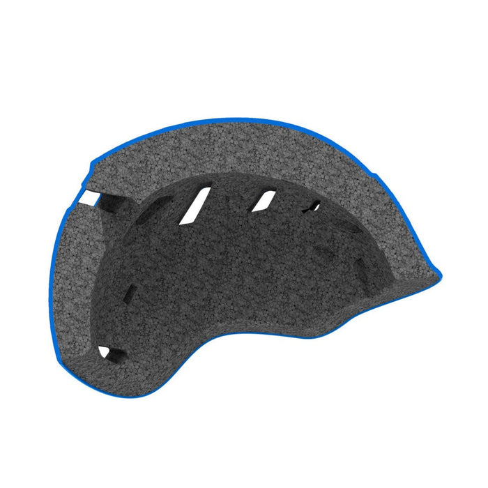Cross section of Petzl Picchu Children's Helmet  showing hard ABS outer shell which  is impact and scratch-resistant for optimal durability.