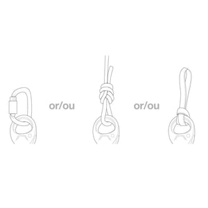Illustration showing the Petzl pro traxion pulley used with a carabiner, rope and lanyard for easier rigging with the swivel and auxiliary attachment point