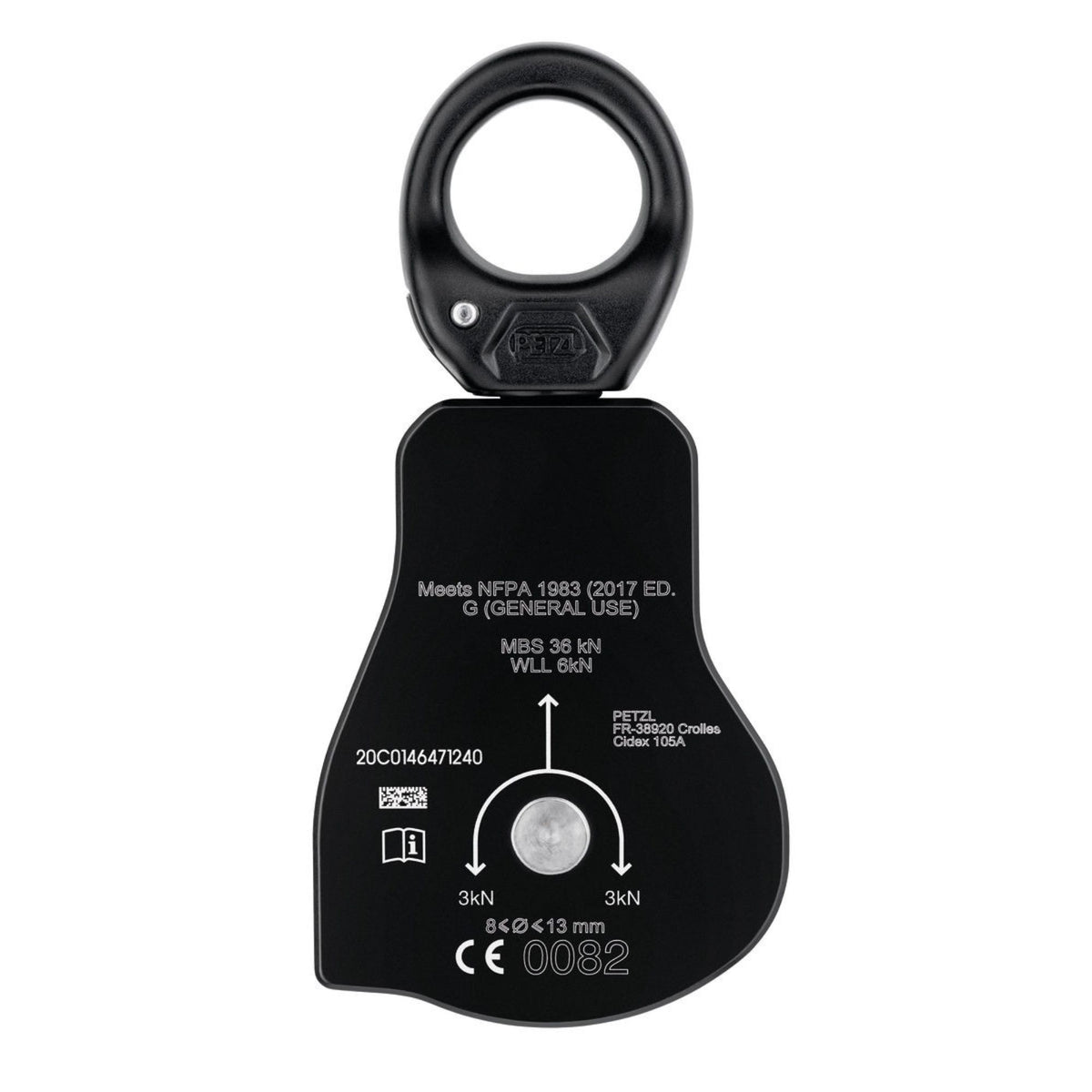 Back of Petzl Spin L1D One Way Pulley