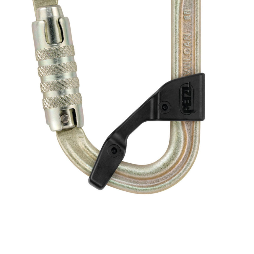 CAPTIV positioning bar on the Vulcan high strength asymmetrical carabiner.  
The CAPTIV positioning bar promotes loading of the carabiner along the major axis, reduces the risk of rotation and keeps it integrated with the device.