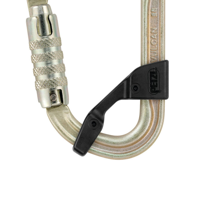 CAPTIV positioning bar on the Vulcan high strength asymmetrical carabiner.  
The CAPTIV positioning bar promotes loading of the carabiner along the major axis, reduces the risk of rotation and keeps it integrated with the device.