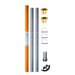 SMC TerrAdaptor Gin Pole System kit including orange and grey aluminium tubes gold rigging components, and U-bolts, modular foot adaptor and rocker foot for single-leg monopod configurations